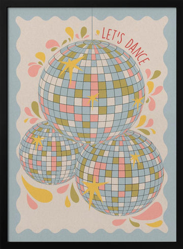 Lets Dance Retro Disco | Poster - Black Metal Frame Interior