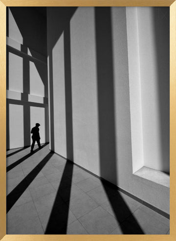 Solitary Man Shadows | Poster - Gold Frame Interior