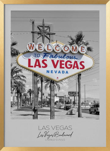Fabulous Las Vegas Welcome | Poster - Gold Frame Interior