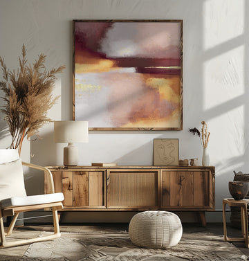 Golden Blush Abstract | Poster - Room Interior 2