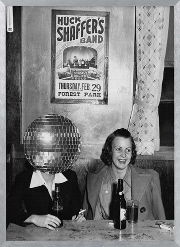 Retro Disco Bar Fun | Poster - Silver Frame Interior