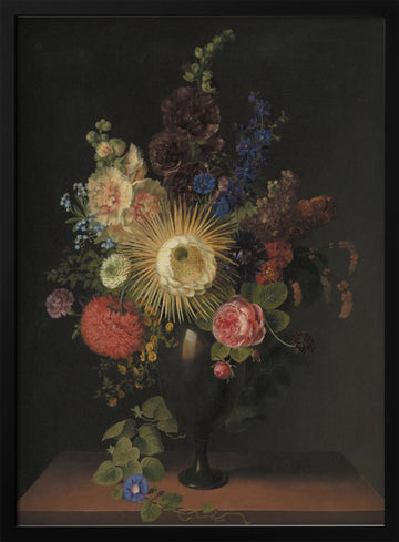 A Porphyry Vase With Cactus Grandiflora and Other Flowers By C. D. Fritzsch | Poster - Black Metal Frame Interior
