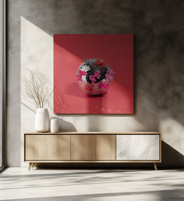 Pink Bow Disco Ball | Canvas - Room Interior 2