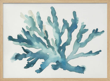 Turqoiuse Coral | Poster - Wood Frame Interior