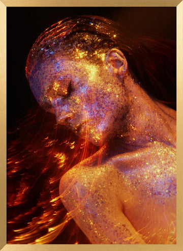 Sparkling Cosmic Woman | Poster - Gold Frame Interior