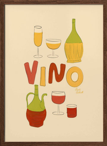 Vino | Poster - Walnut Frame Interior