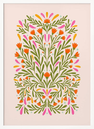 Cheerful Botanical Design | Poster - White Frame Interior