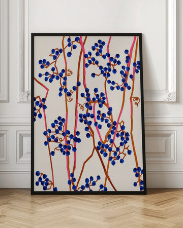Abstract Blue Berries | Poster - Room Interior 1
