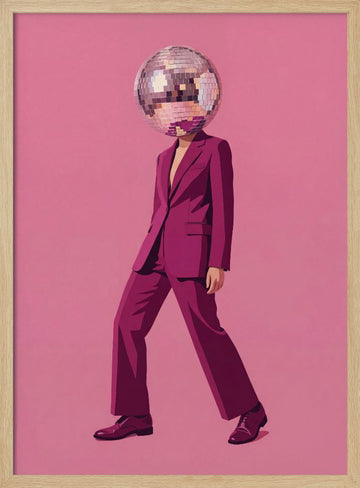 Pink Disco Suit | Poster - Wood Frame Interior