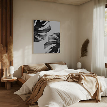 Elegant Monstera Duo | Canvas - Room Interior 2