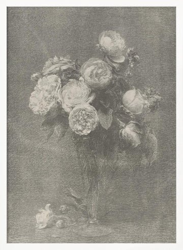 Bouquet of Roses | Poster - White Frame Interior