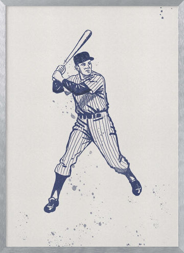 Classic Baseball Batter | Poster - Silver Frame Interior