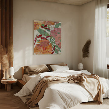 Watercolor Garden Flowers | Canvas - Room Interior 2