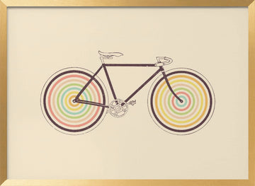 Colorful Retro Bike | Poster - Gold Frame Interior