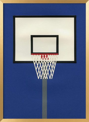 Modern Basketball Hoop | Poster - Gold Frame Interior