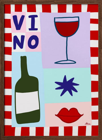 Vino | Poster - Walnut Frame Interior