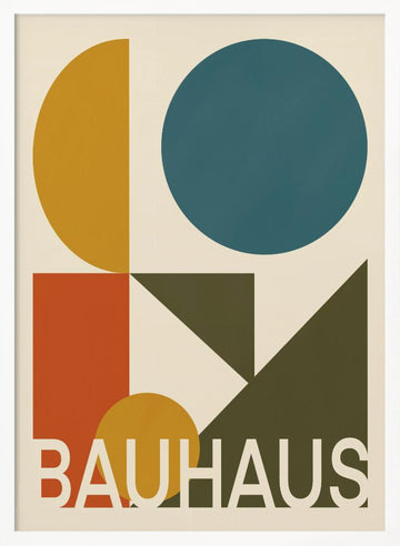 Bauhaus Geometric Shapes | Poster - White Frame Interior