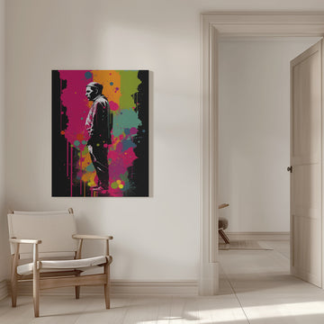 Vibrant Street Art Man | Canvas - Room Interior 1