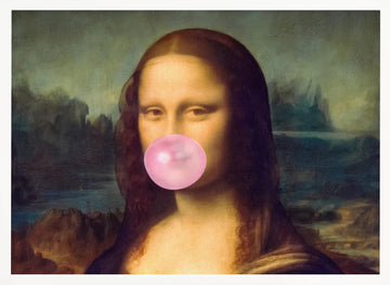Mona Lisa Bubble Gum | Poster - White Frame Interior