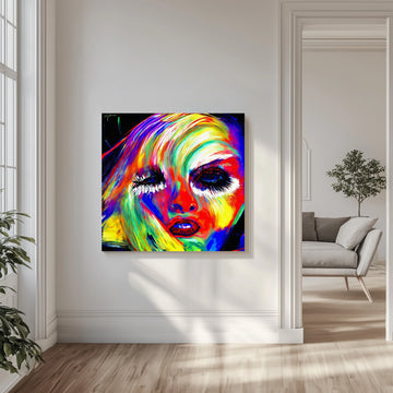 Vibrant Pop Art Portrait | Canvas - Room Interior 1