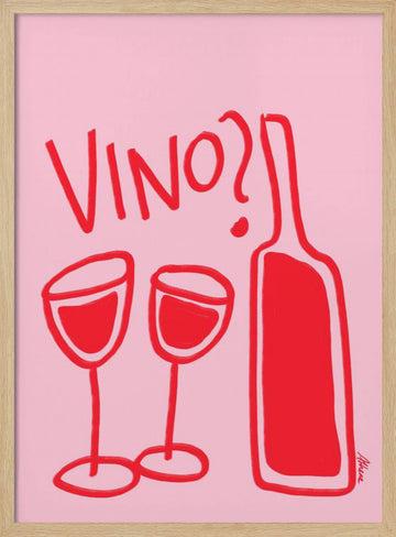 Vino? | Poster - Wood Frame Interior