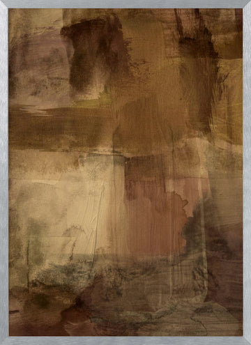 Warm Earthy Strokes | Poster - Silver Frame Interior