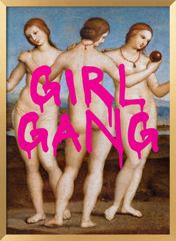 Girl Gang Graffiti | Poster - Gold Frame Interior