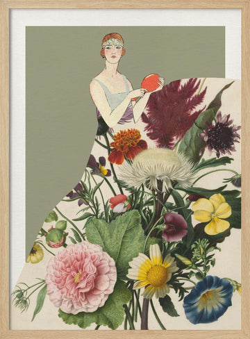 Flapper Floral Fashion | Poster - Wood Frame Interior