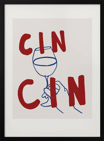 Cheers in Lines | Poster - Black Metal Frame Interior