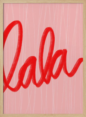 Playful Red Script | Poster - Wood Frame Interior