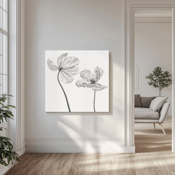 Graceful Monochrome Tulips | Canvas - Room Interior 1