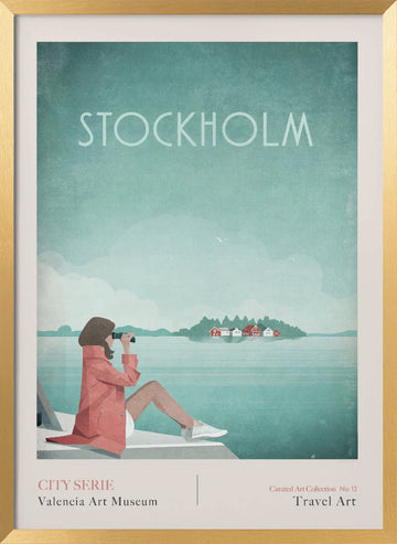 Stockholm 3 | Poster - Gold Frame Interior