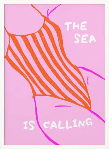 The Sea Is Calling | Poster - White Frame Interior