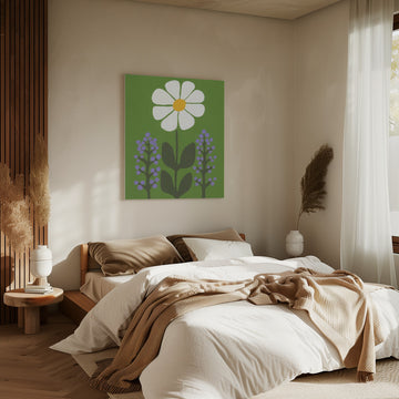 Cheerful Daisy Garden | Canvas - Room Interior 2