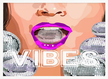 Disco Lip Vibes | Poster - White Frame Interior