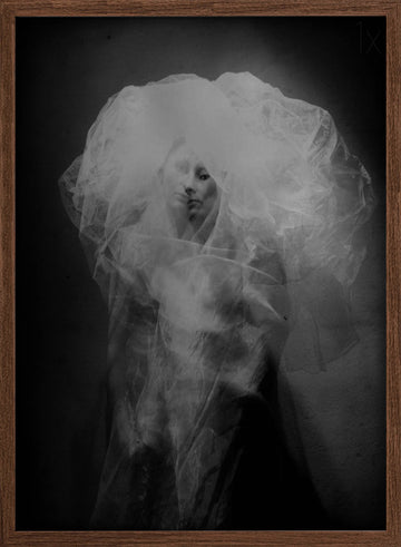 Veiled Ethereal Woman | Poster - Walnut Frame Interior
