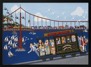 San Francisco Cable Car | Poster - Black Metal Frame Interior
