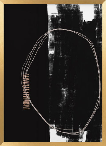 Abstract Black And White Artwork | Poster - Gold Frame Interior