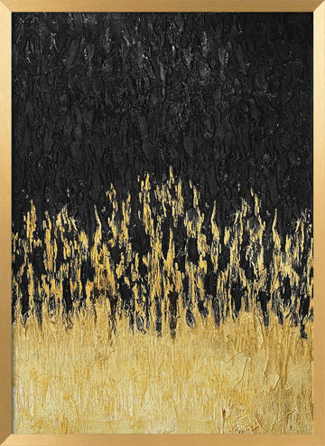 Golden Abstract Flow | Poster - Gold Frame Interior