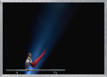 Gymnast on Parallel Bars | Poster - Silver Frame Interior