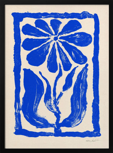 Blue Flower | Poster - Black Metal Frame Interior