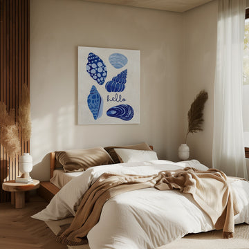 Hello Blue Seashells | Canvas - Room Interior 2