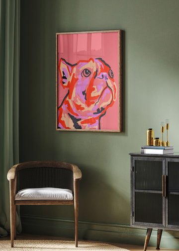 Colorful Pop Bulldog | Poster - Room Interior 2