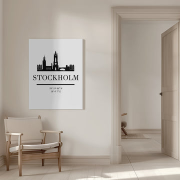 Stockholm City Silhouette | Canvas - Room Interior 1