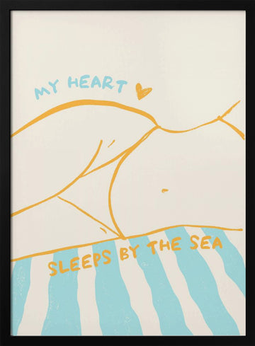 Heart Sleeps By The Sea | Poster - Black Metal Frame Interior