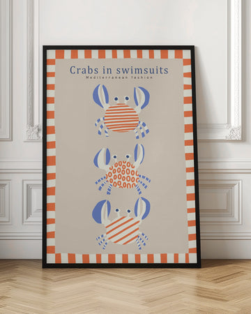 Cute Crabs In Swimsuits | Poster - Room Interior 1