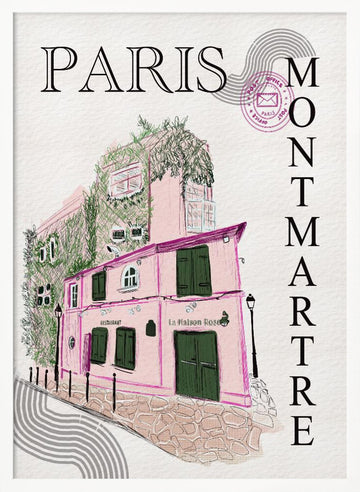 La Maison Rose Montmartre Paris | Poster - White Frame Interior