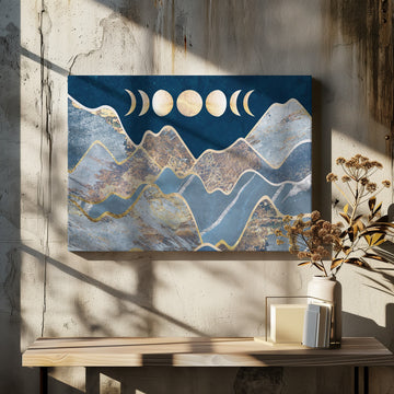 Golden Moon Mountains | Canvas - Room Interior 2
