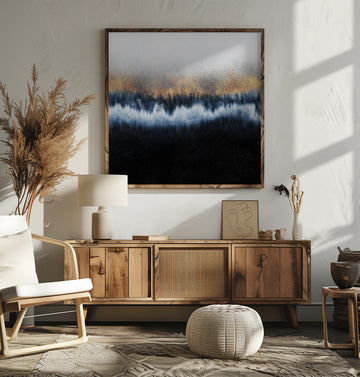 Golden Indigo Flow | Poster - Room Interior 2
