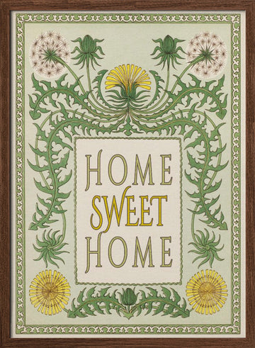 Vintage Home Sweet Home | Poster - Walnut Frame Interior